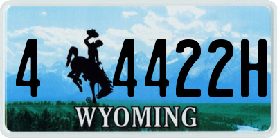 WY license plate 44422H