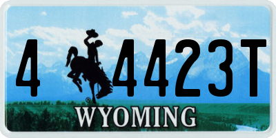 WY license plate 44423T