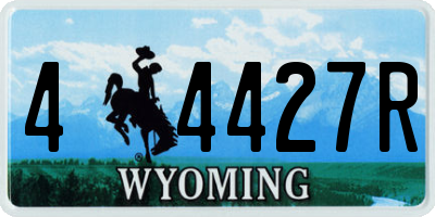 WY license plate 44427R