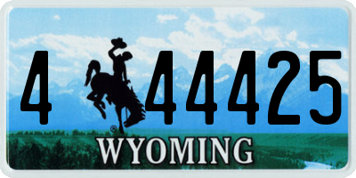 WY license plate 444425