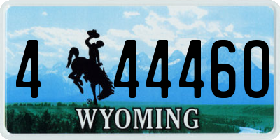 WY license plate 44446O