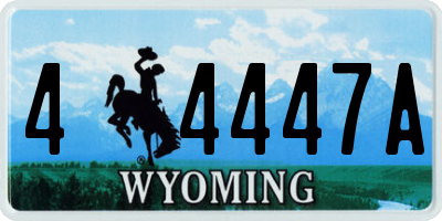 WY license plate 44447A