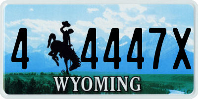 WY license plate 44447X