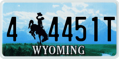 WY license plate 44451T