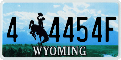 WY license plate 44454F