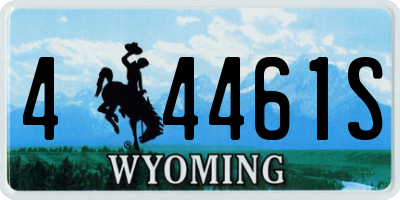 WY license plate 44461S
