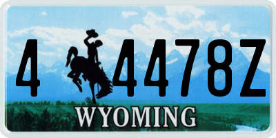 WY license plate 44478Z