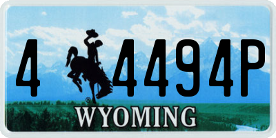 WY license plate 44494P