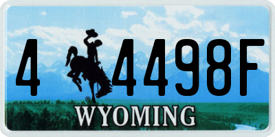 WY license plate 44498F