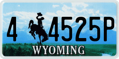 WY license plate 44525P