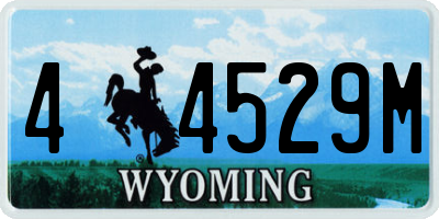 WY license plate 44529M