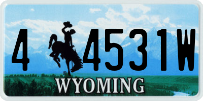 WY license plate 44531W