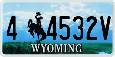 WY license plate 44532V