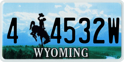 WY license plate 44532W