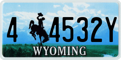 WY license plate 44532Y