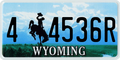 WY license plate 44536R
