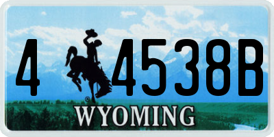 WY license plate 44538B