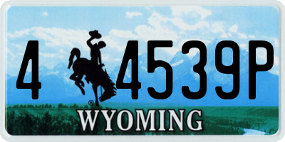 WY license plate 44539P