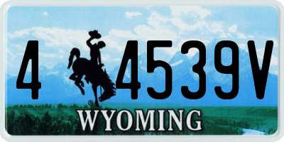 WY license plate 44539V