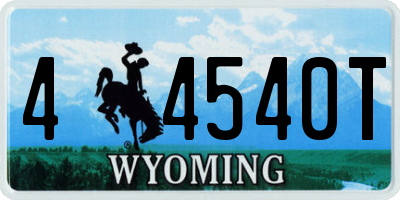 WY license plate 44540T