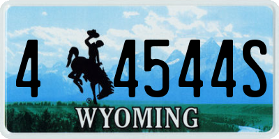 WY license plate 44544S