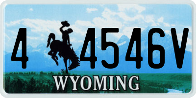 WY license plate 44546V