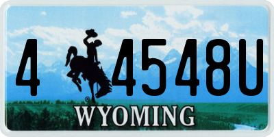 WY license plate 44548U