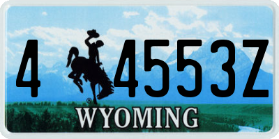 WY license plate 44553Z