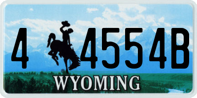 WY license plate 44554B