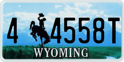 WY license plate 44558T