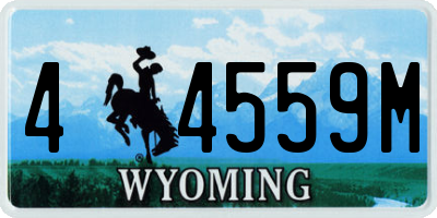 WY license plate 44559M