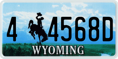 WY license plate 44568D