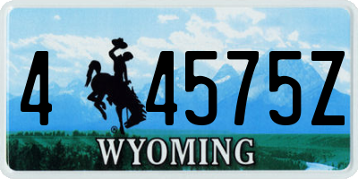 WY license plate 44575Z
