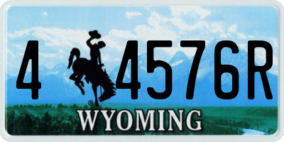 WY license plate 44576R
