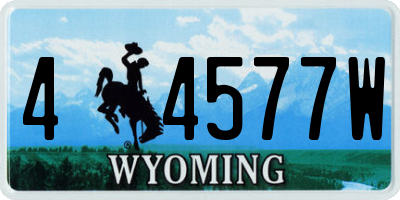 WY license plate 44577W