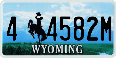 WY license plate 44582M