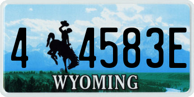 WY license plate 44583E