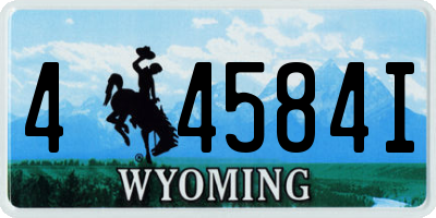 WY license plate 44584I