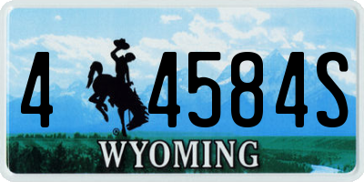 WY license plate 44584S