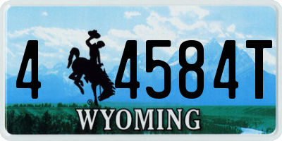 WY license plate 44584T