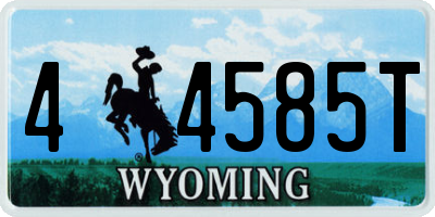 WY license plate 44585T