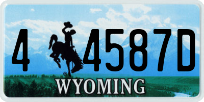 WY license plate 44587D