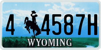 WY license plate 44587H