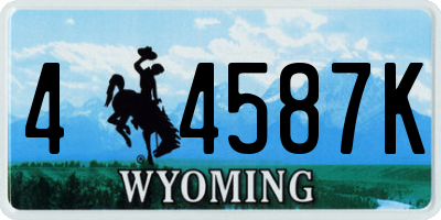WY license plate 44587K