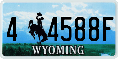 WY license plate 44588F