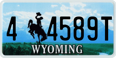 WY license plate 44589T