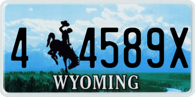 WY license plate 44589X