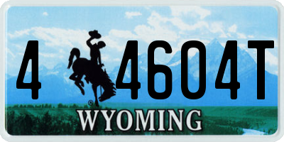 WY license plate 44604T