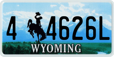 WY license plate 44626L