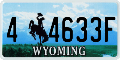 WY license plate 44633F
